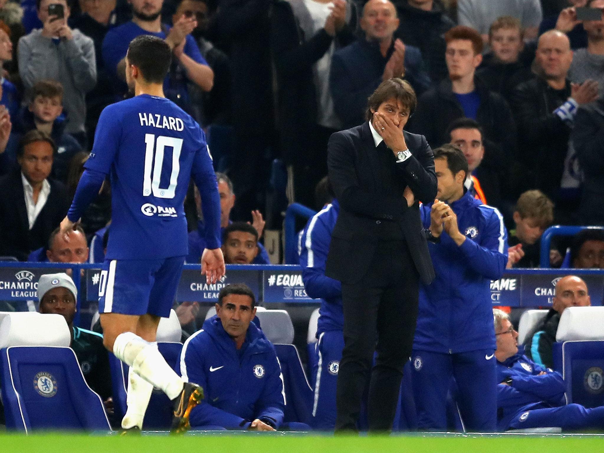 Antonio Conte struck a frustrated figure on the sidelines last night
