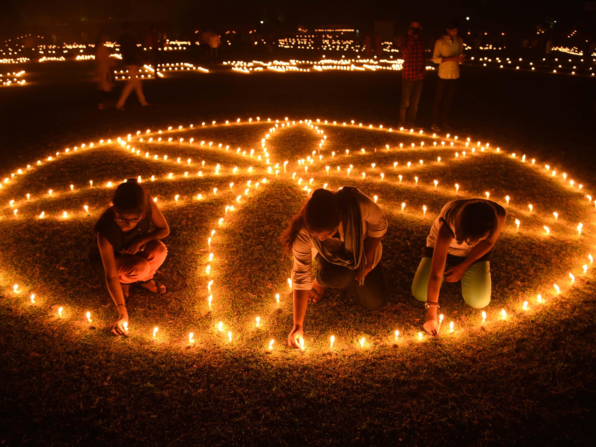 Image result for Putting up lights for diwali