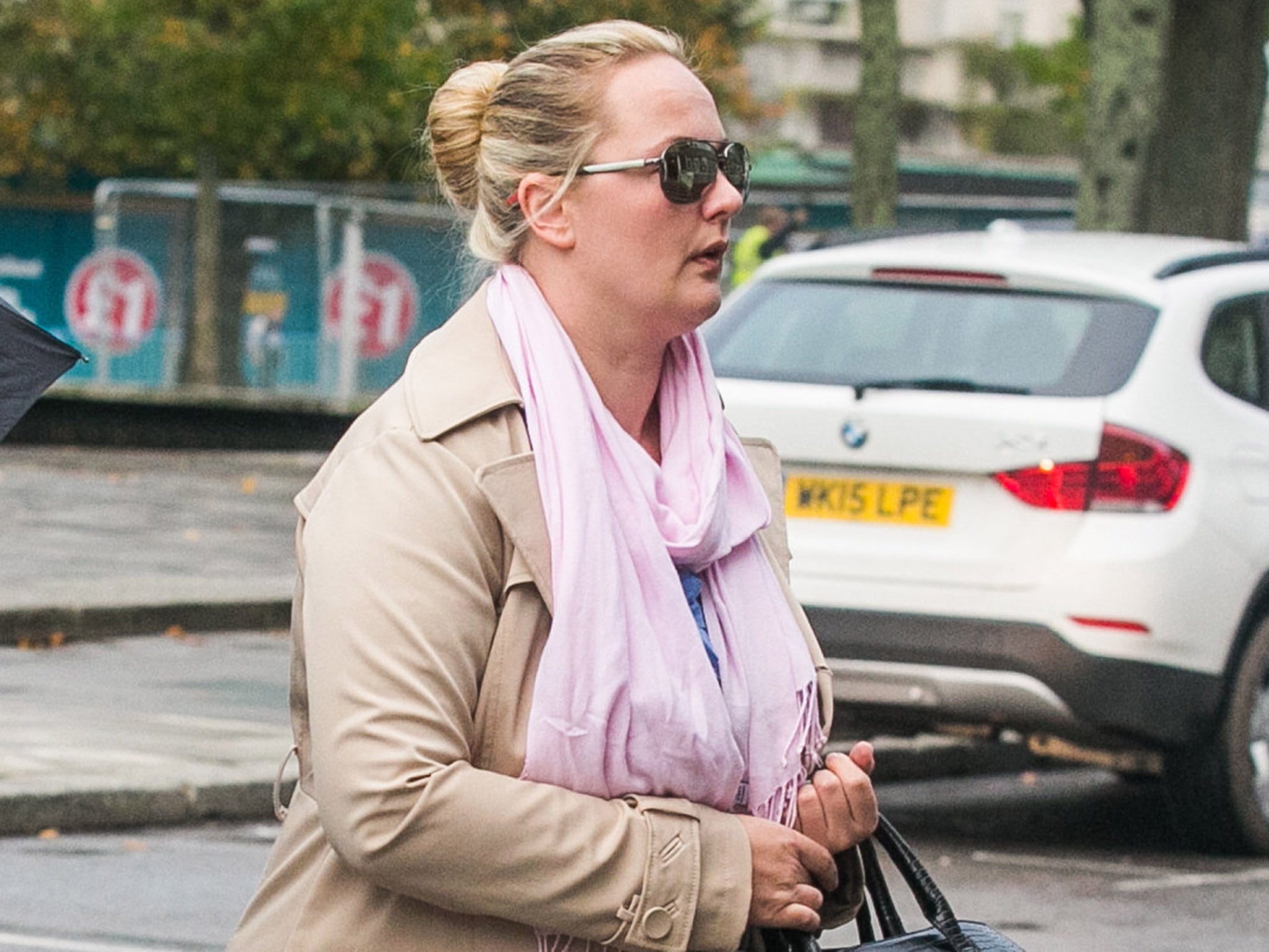 Monika Fourie arrives at the Plymouth Crown Court
