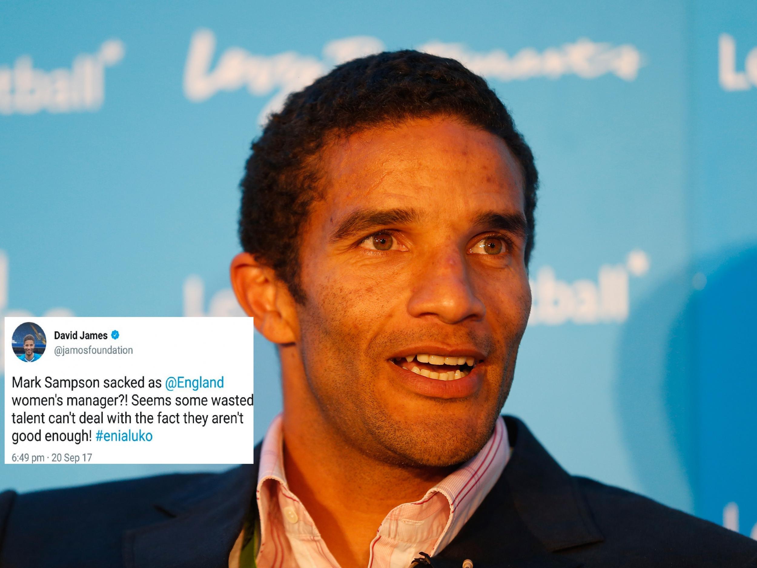 David James deletes Eniola Aluko tweets after being called an 'absolute