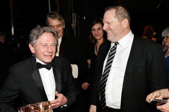 Disgraced Roman Polanski with expelled film producer Harvey Weinstein