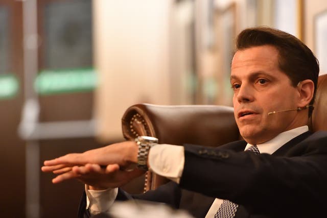 Former White House Communications Director Anthony Scaramucci addresses students at the Cambridge Union 