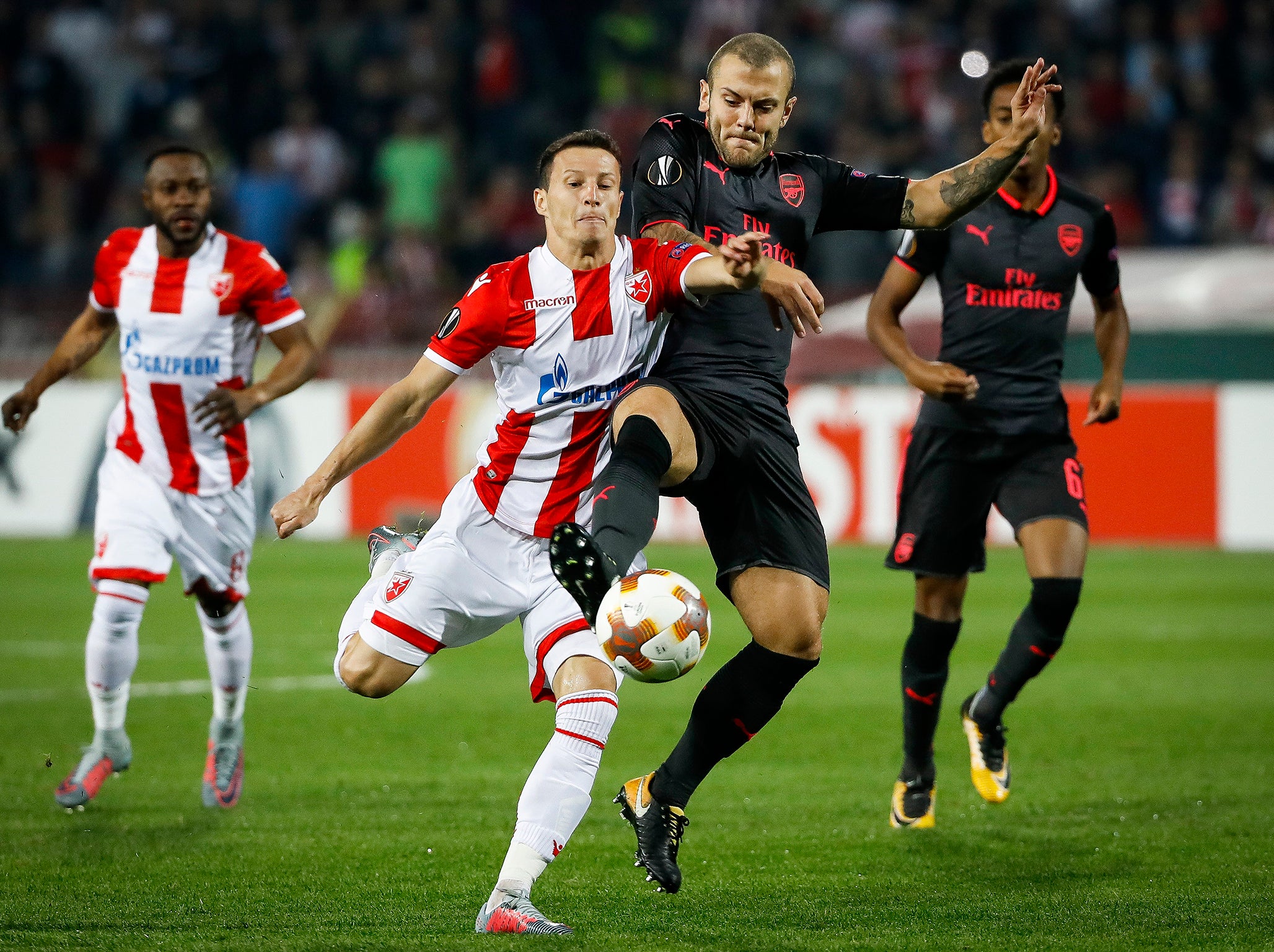 Arsenal in action against Red Star Belgrade