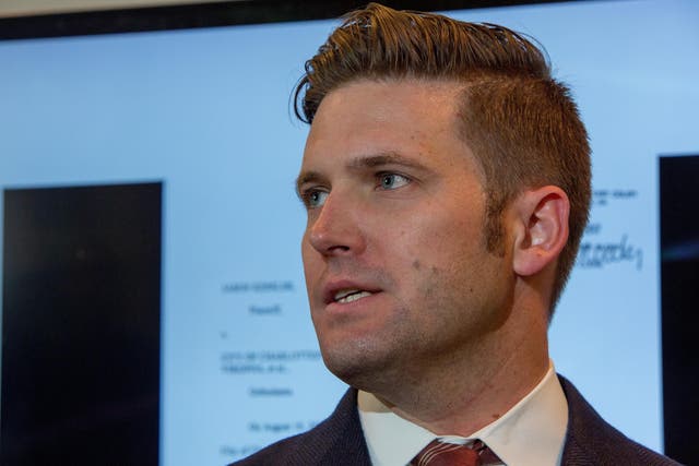 White nationalist Richard Spencer speaks to select media in his office space