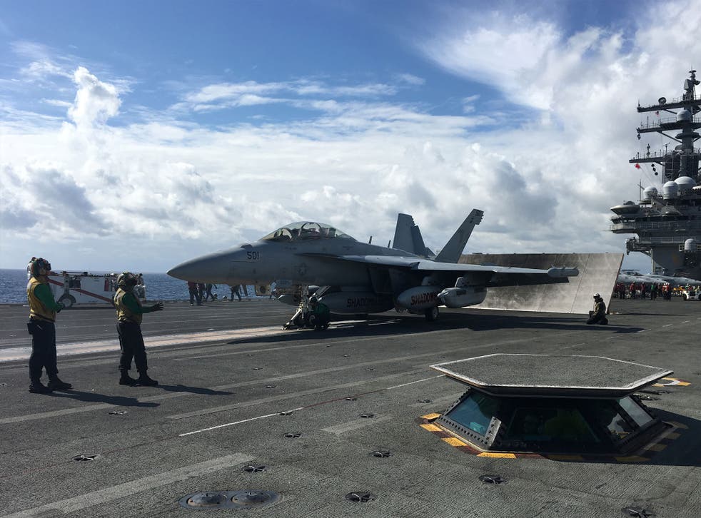 USS Ronald Reagan conducts joint drills with the South Korean navy