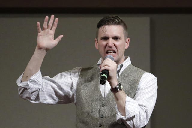 Richard Spencer speaks at the Texas A&M University campus in 2016
