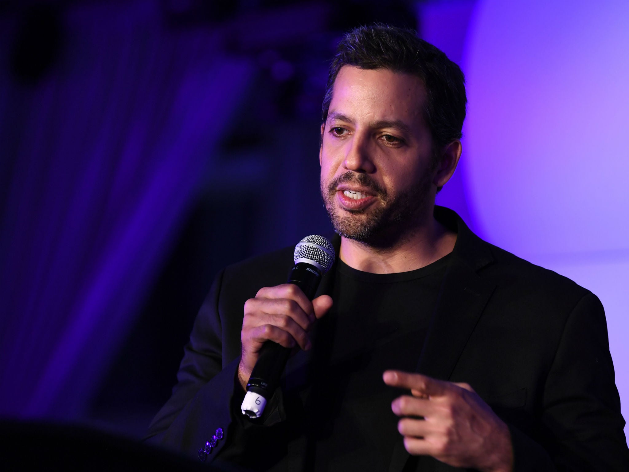 Magician David Blaine speaks during at Liberty Science Center on May 5, 2017 in Jersey City, New Jersey