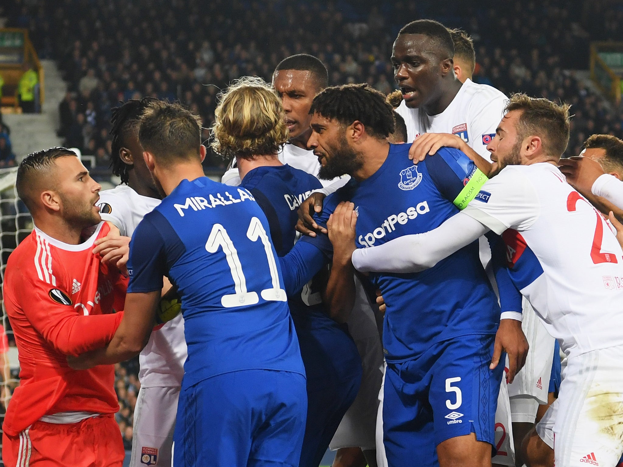 Williams reacted furiously when being confronted by Lyon players