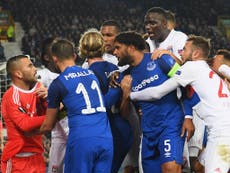 Koeman defends Everton players and blames referee over fan brawl