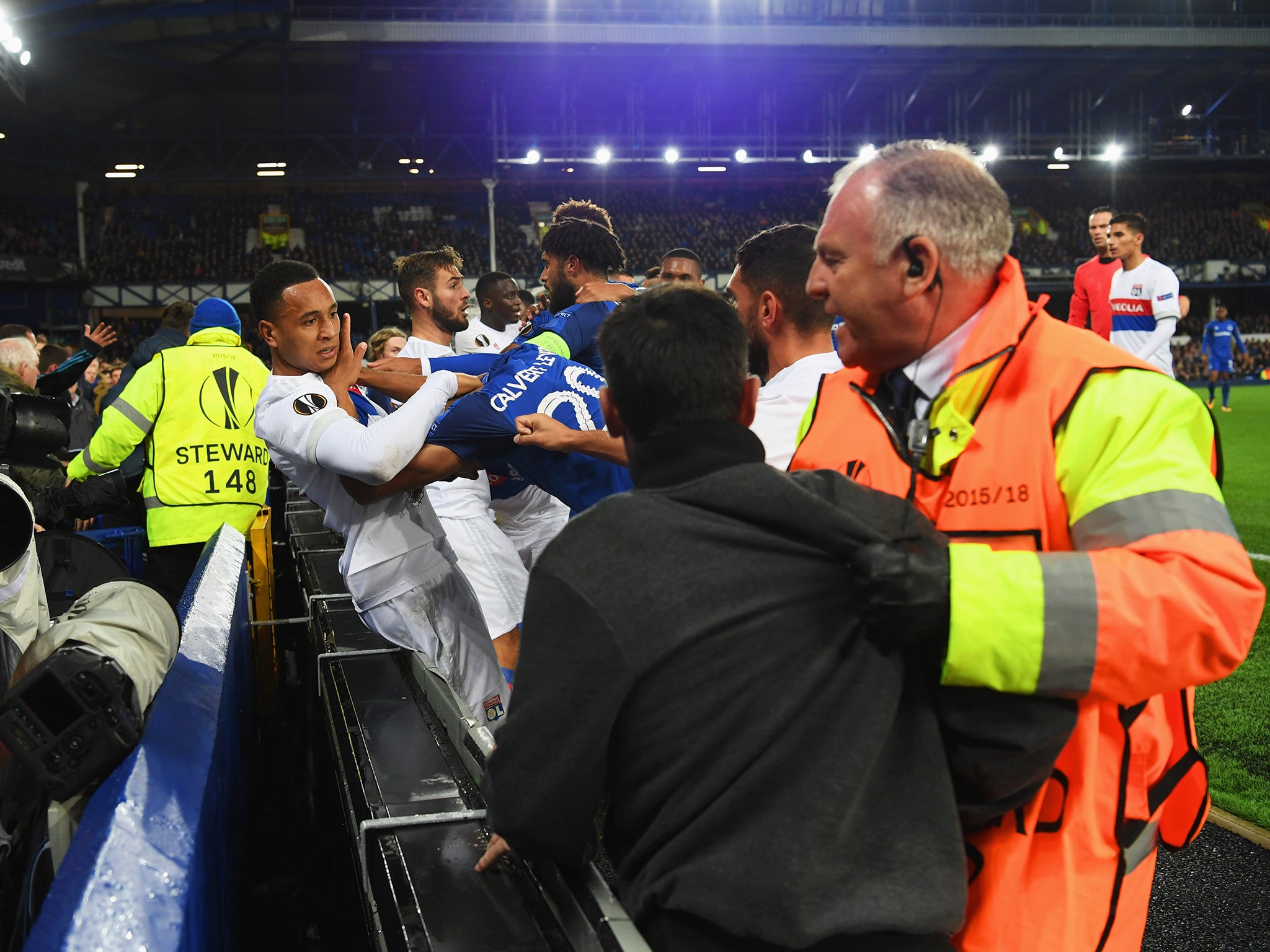 Everton and Lyon could face further action after their players clashed on Thursday night