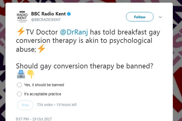 A screengrab of the tweet by BBC Radio Kent