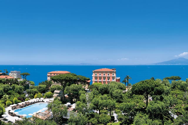 The Grand Hotel Excelsior Vittoria enjoys views across the Bay of Naples and Mount Vesuvius which are hard to beat