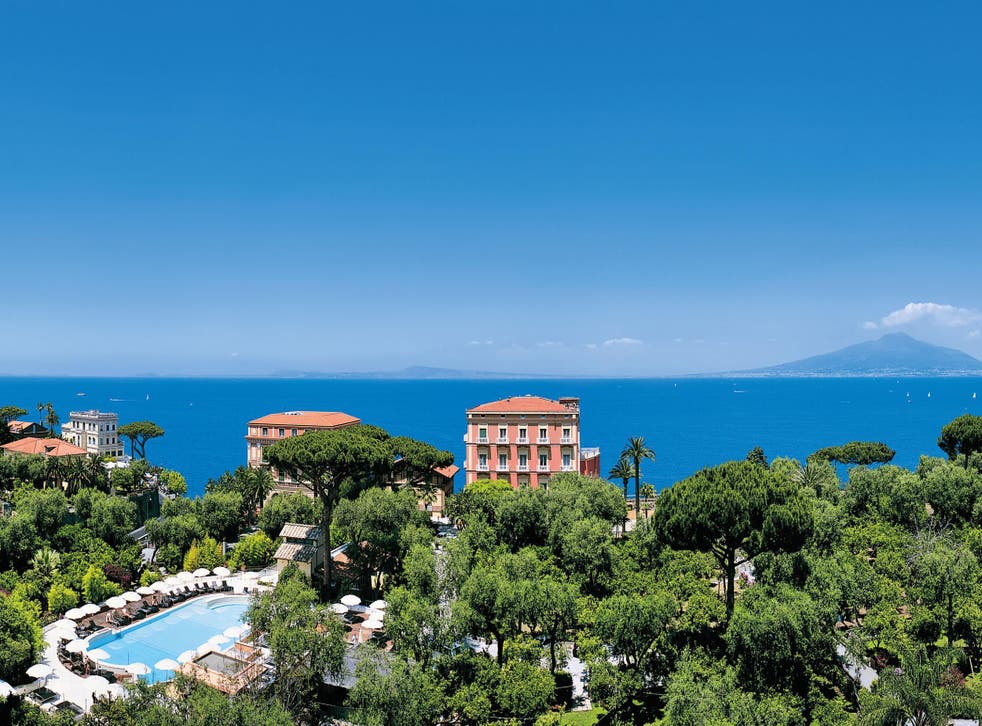 The Grand Hotel Excelsior Vittoria enjoys views across the Bay of Naples and Mount Vesuvius which are hard to beat