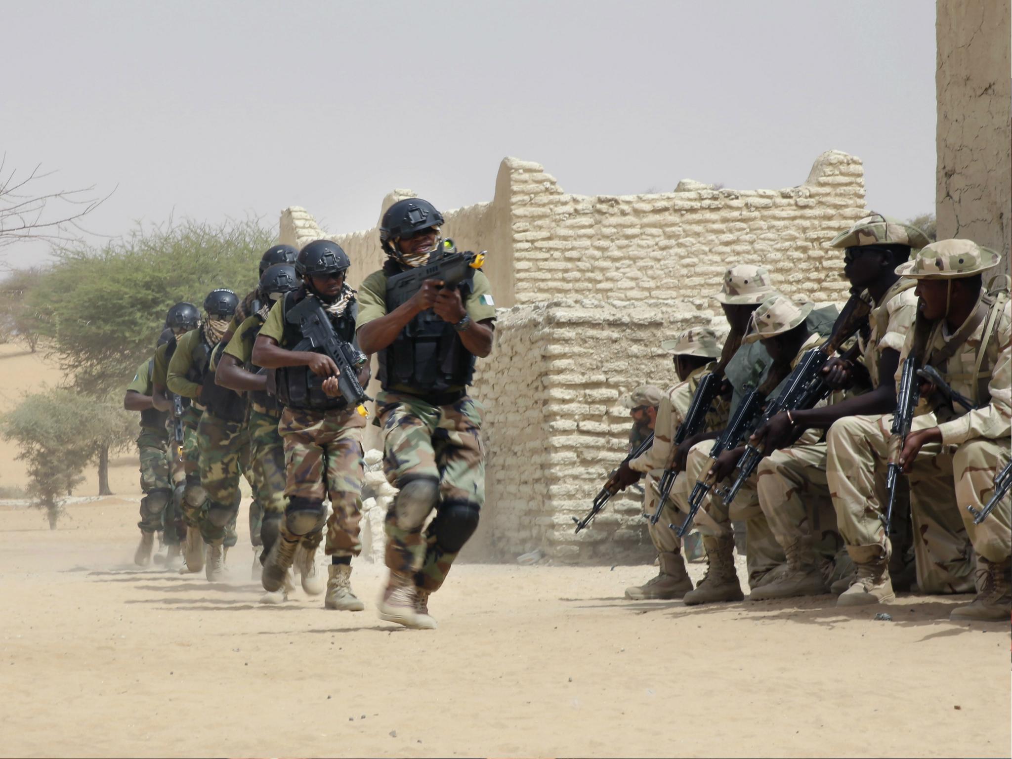In this March 7, 2015 file photo, Nigerian special forces and Chadian troops participate with US advisors in a military exercise.