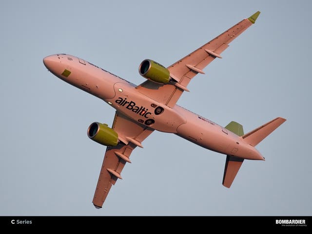 Bombardier has pinned its aviation hopes on the CS-100, above, and CS-300