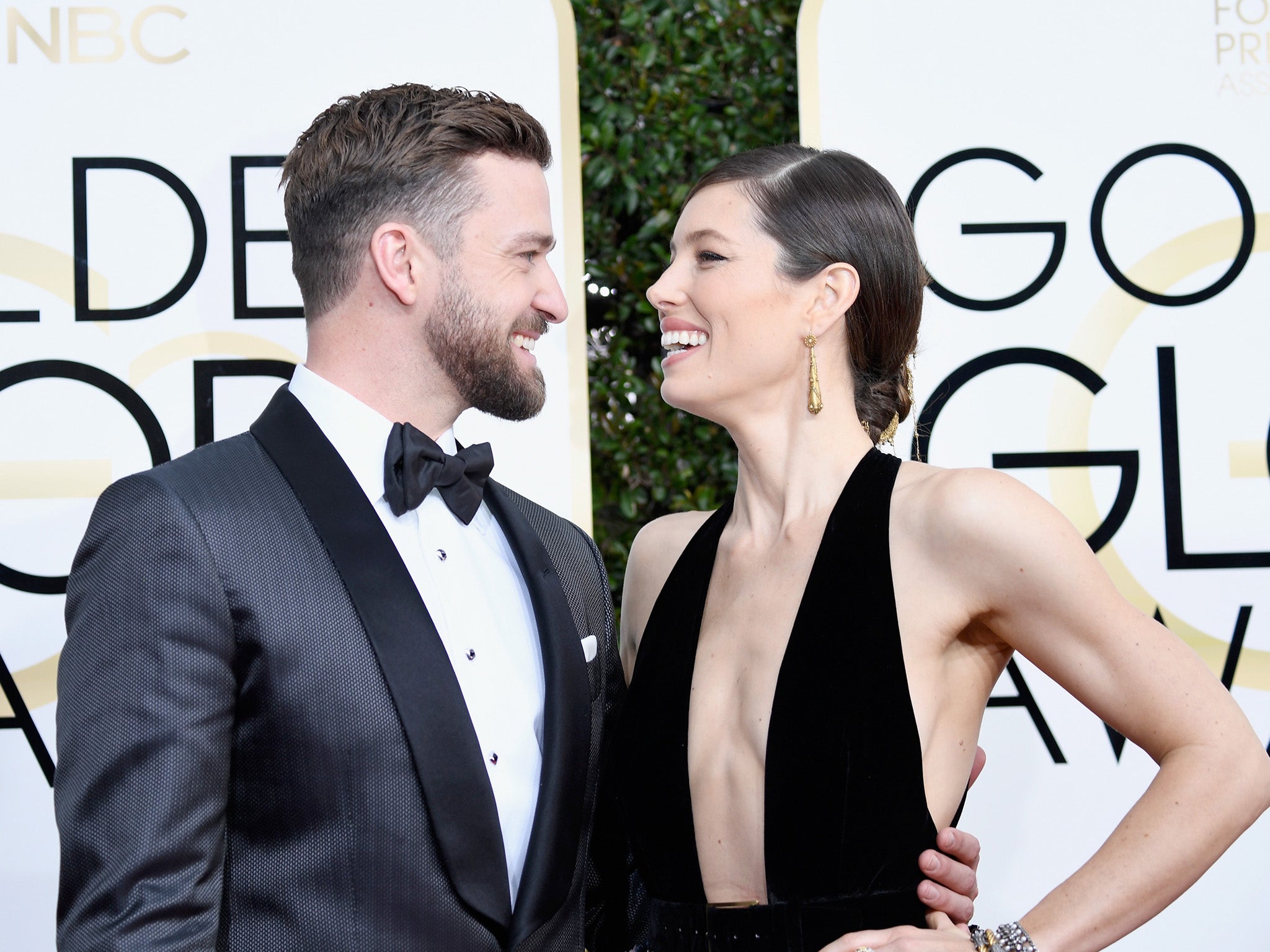 Justin Timberlake with his wife and ‘best friend’ Jessica Biel at the Golden Globe Awards in Los Angeles in January