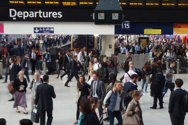 Rush hour at Waterloo station in London, the busiest transport terminal in Europe
