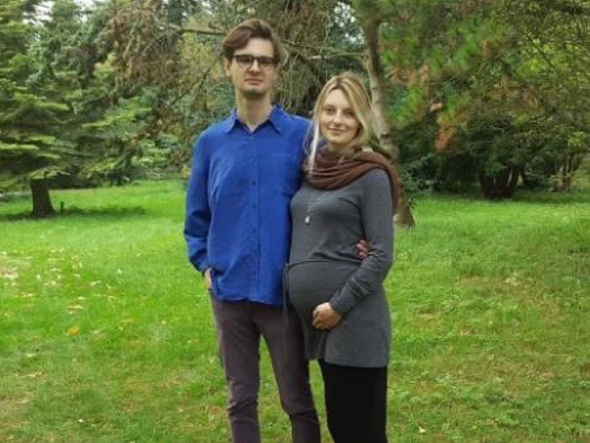 Emma Szewczak-Harris, who is nearly nine months pregnant, uses her Polish husband's surname alongside her maiden name