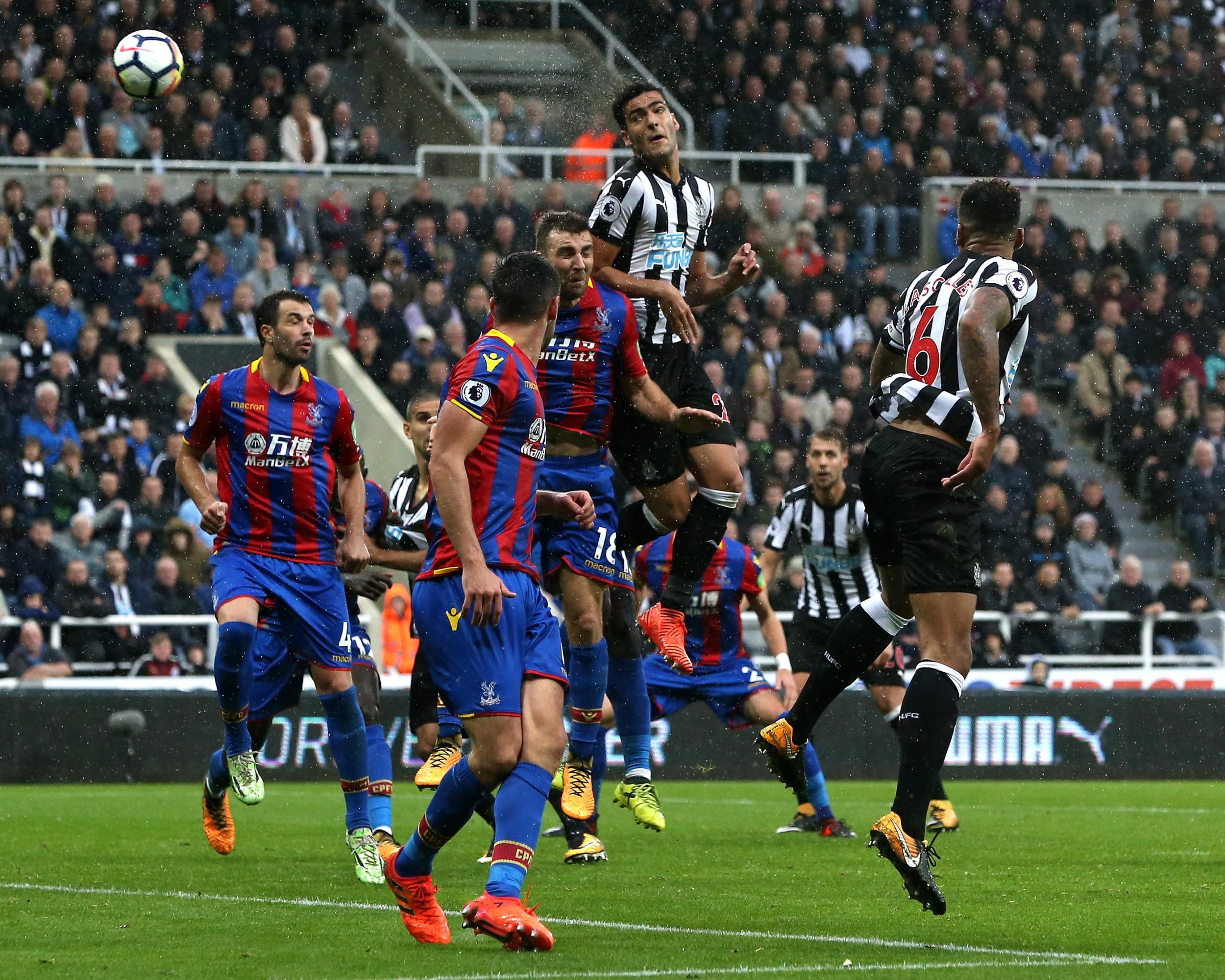 Merino climbed highest to score the only goal of the game