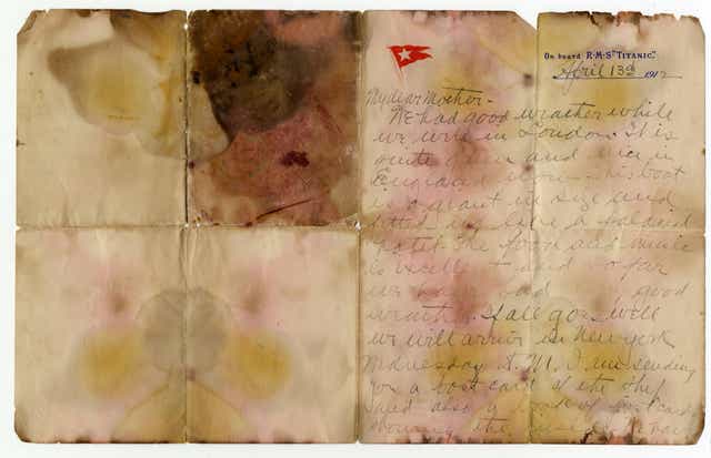 Holverson’s note is the last known letter written on board Titanic by a victim