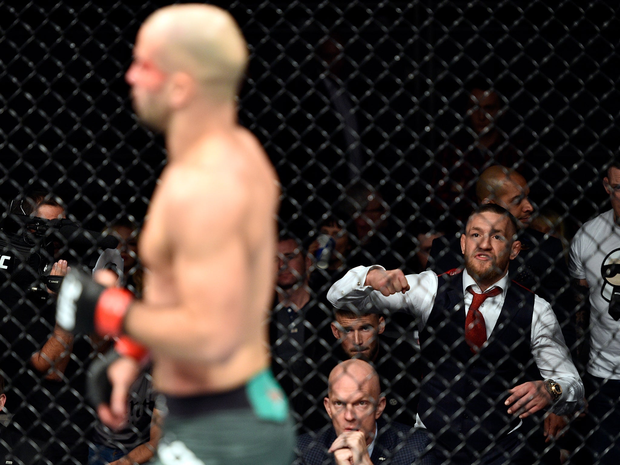 Conor McGregor was warned for coaching teammate Artem Lobov during his defeat by Andre Fili
