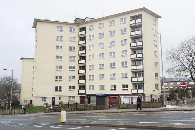 Newcastle House in Bradford, where 18-month-old Elliot Proctor died after falling from a sixth-floor window