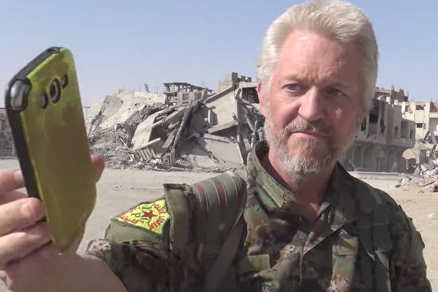 Michael Enright, who had a role in Pirates of the Caribbean: Dead Man's Chest and episodes of CGI, was inspired to join the YPG after Isis burned Jordanian pilot Muath al-Kasasbeh alive in January 2015