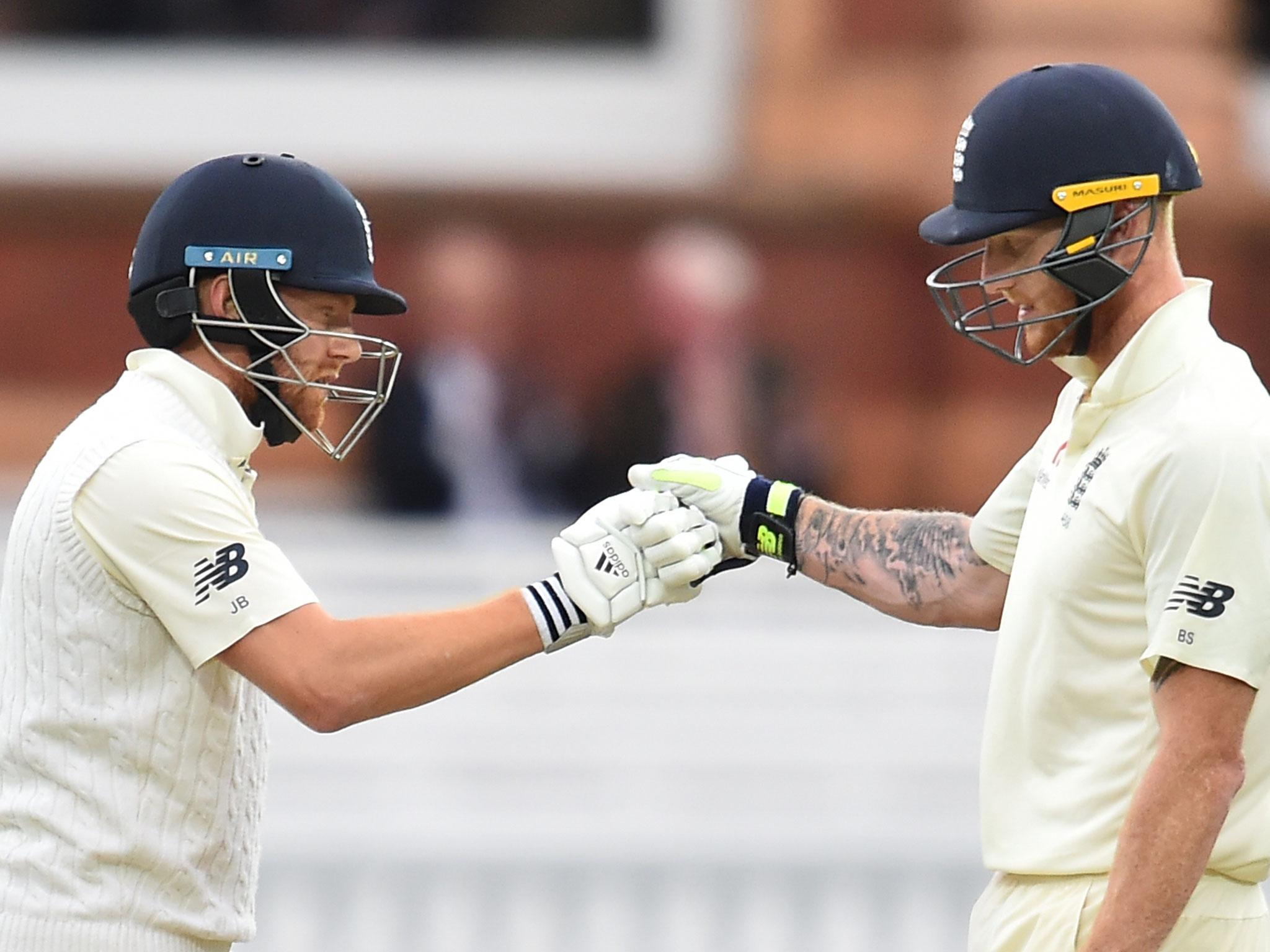 Jonny Bairstow and Ben Stokes during England's third Test with the West Indies