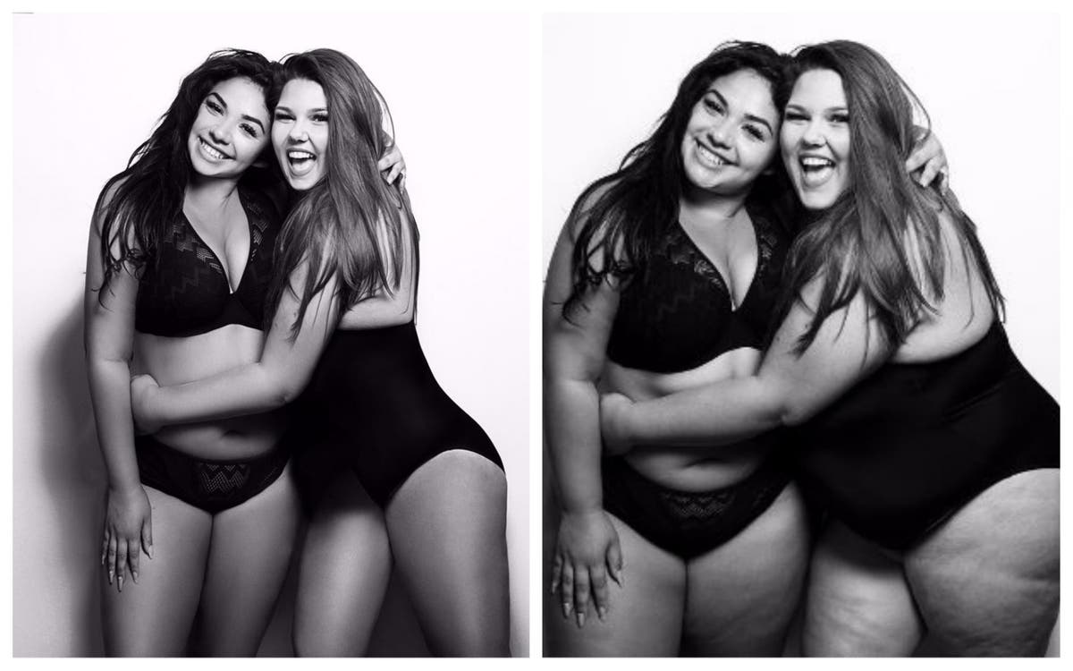 Plus-size models post photo showing how much photoshop changes bodies | The Independent | The Independent