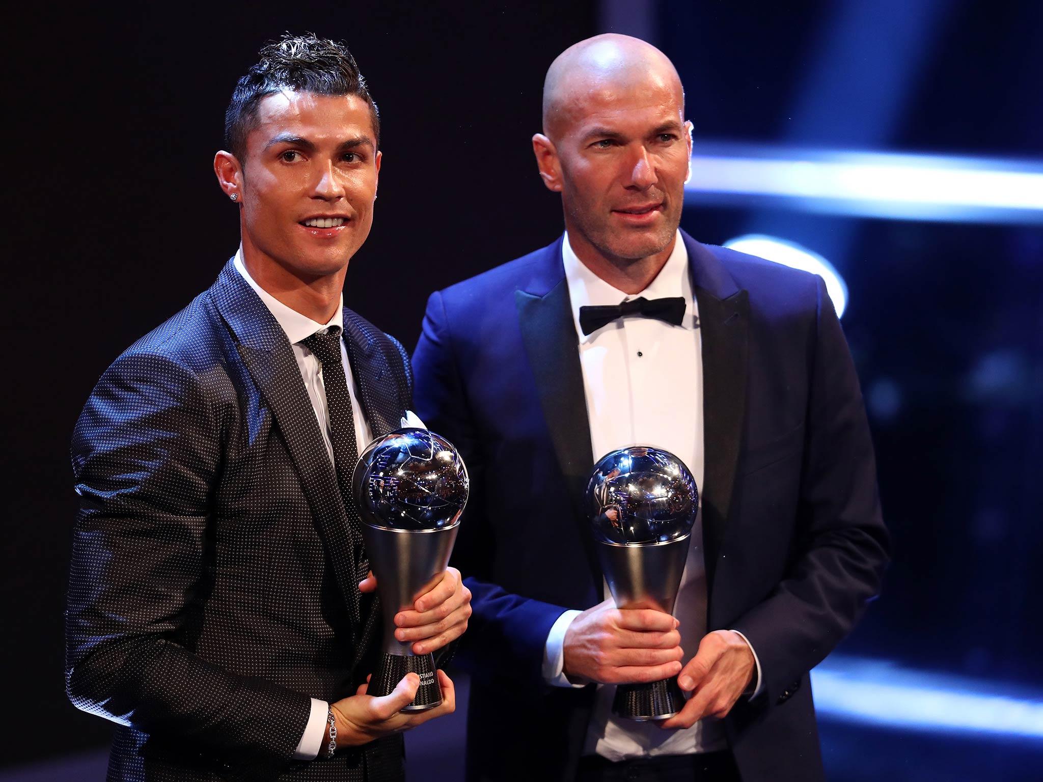 Ronaldo and Zidane. Best Fifa Football Awards 2017: photo credit: The Independent