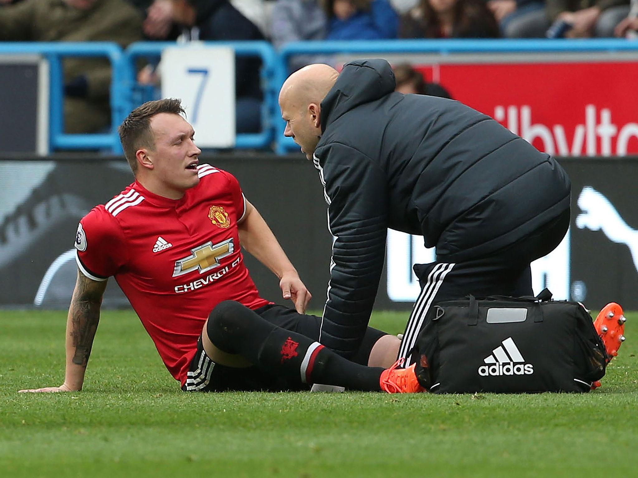 Phil Jones limped out of Saturday's defeat at Huddersfield but will be available against Spurs