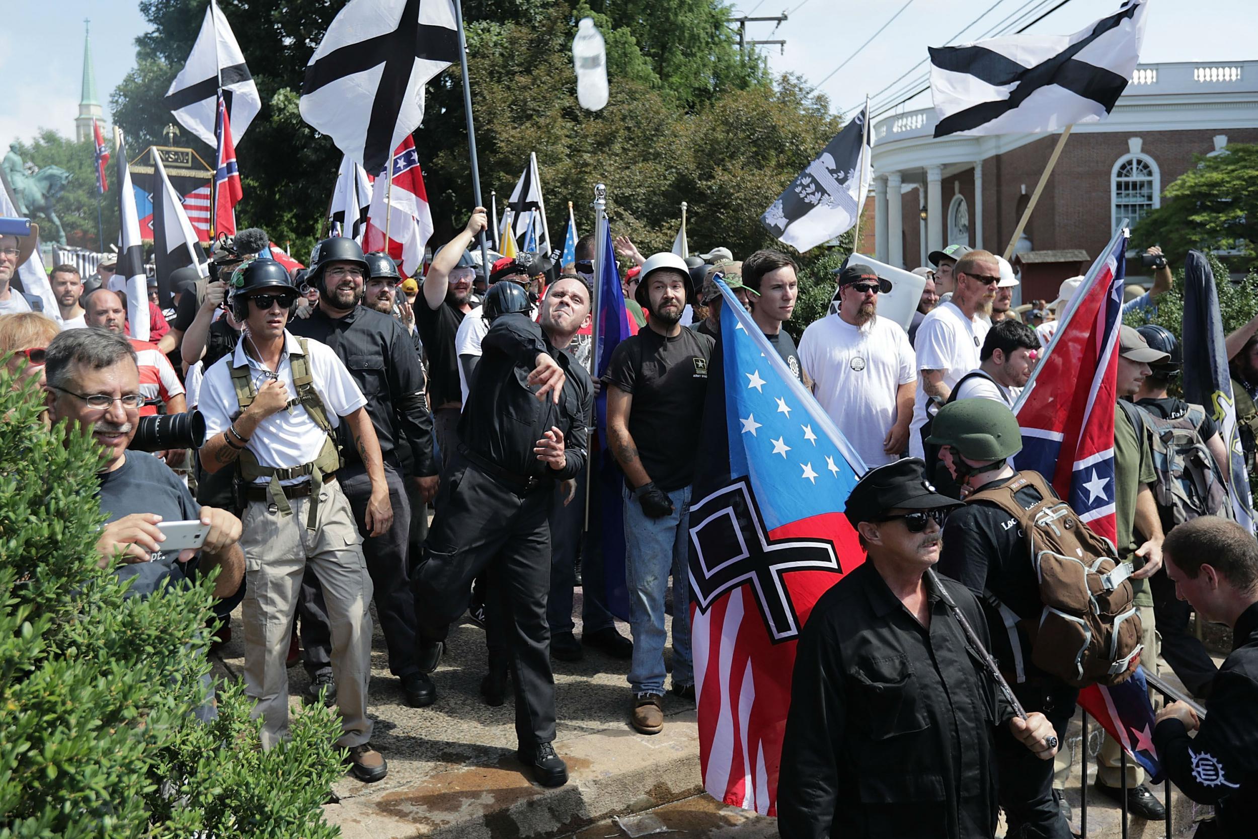One person was killed and many injured after the neo-Nazi led clashes in Virginia