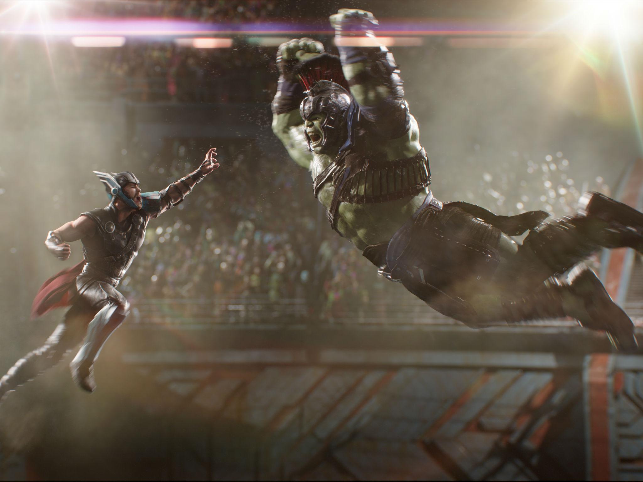 Chris Hemsworth as Thor and Mark Ruffalo as Hulk in ‘Thor: Ragnarok’