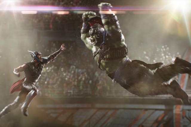 Chris Hemsworth as Thor and Mark Ruffalo as Hulk in ‘Thor: Ragnarok’