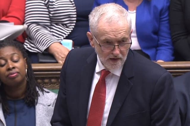 Jeremy Corbyn speaks during Prime Minister's Questions