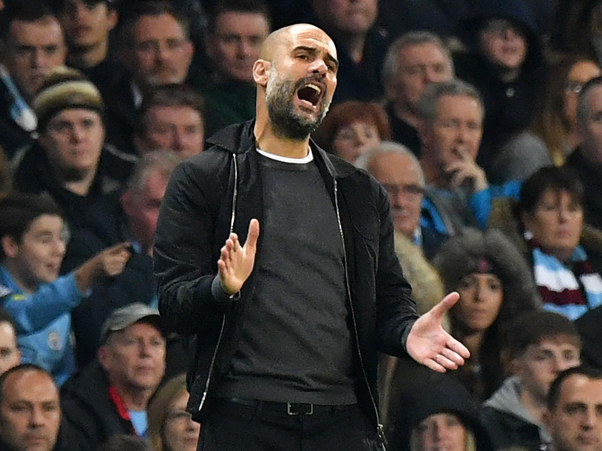 Pep Guardiola was not happy with the ball used in Tuesday night's tie