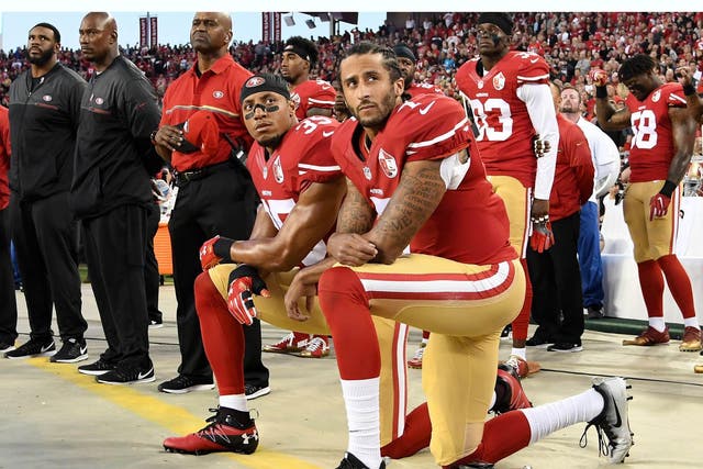 Kaepernick started the NFL 'taking a knee' protest. Getty