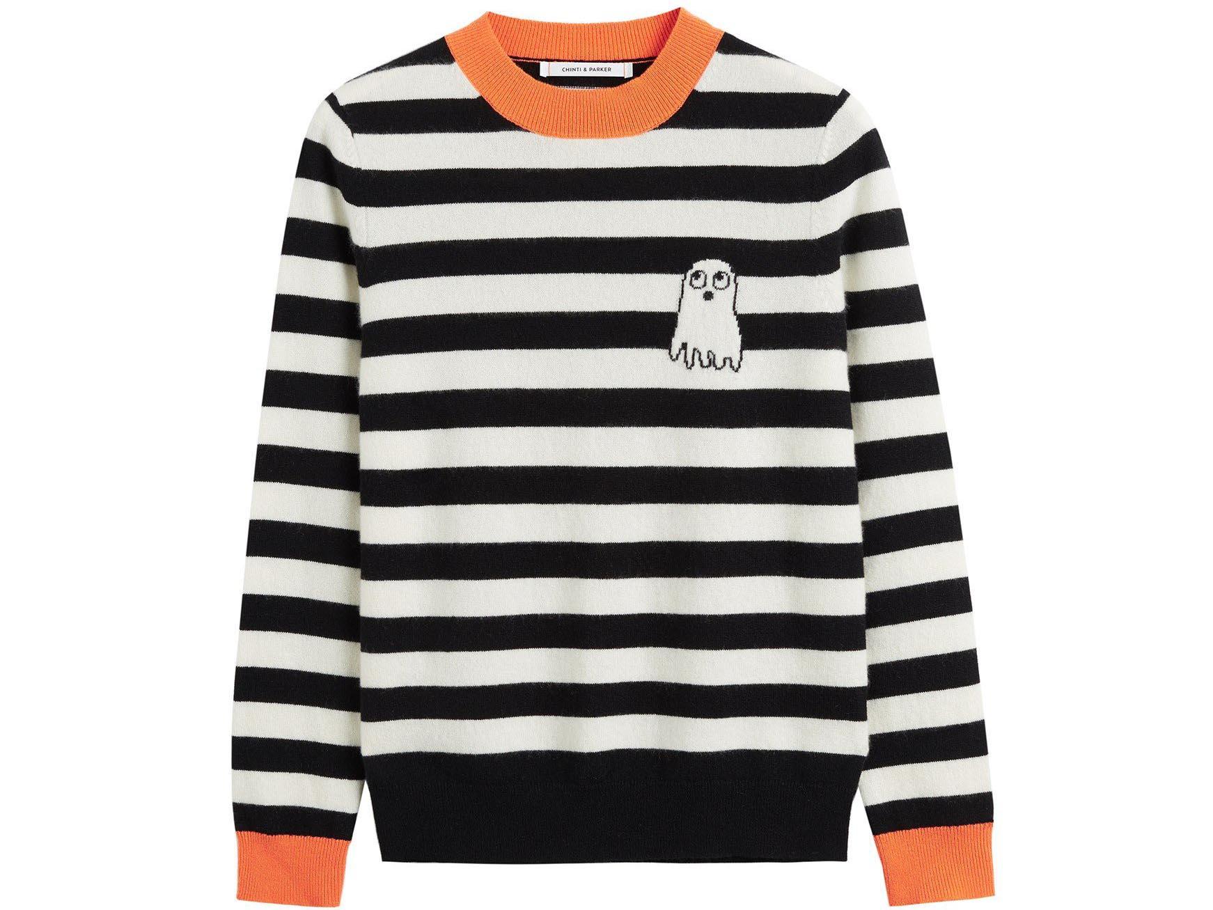 Black Striped Ghost Cashmere Blend Sweater, £275, Chinti &amp; Parker​