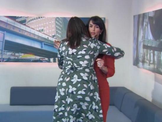 Siobhan Smith and Elizabeth McKenna 'embrace' outside the boardroom