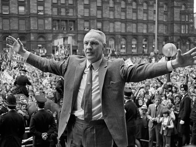 Shankly stands defiant in defeat as he greets fans after the 1971 FA Cup final