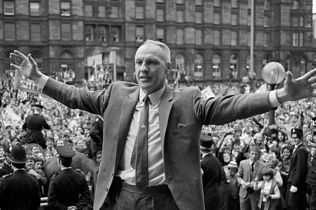 Shankly stands defiant in defeat as he greets fans after the 1971 FA Cup final