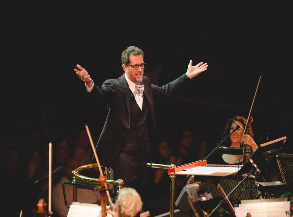 Michael Giacchino leading the orchestra in music from the TV show ‘Lost’