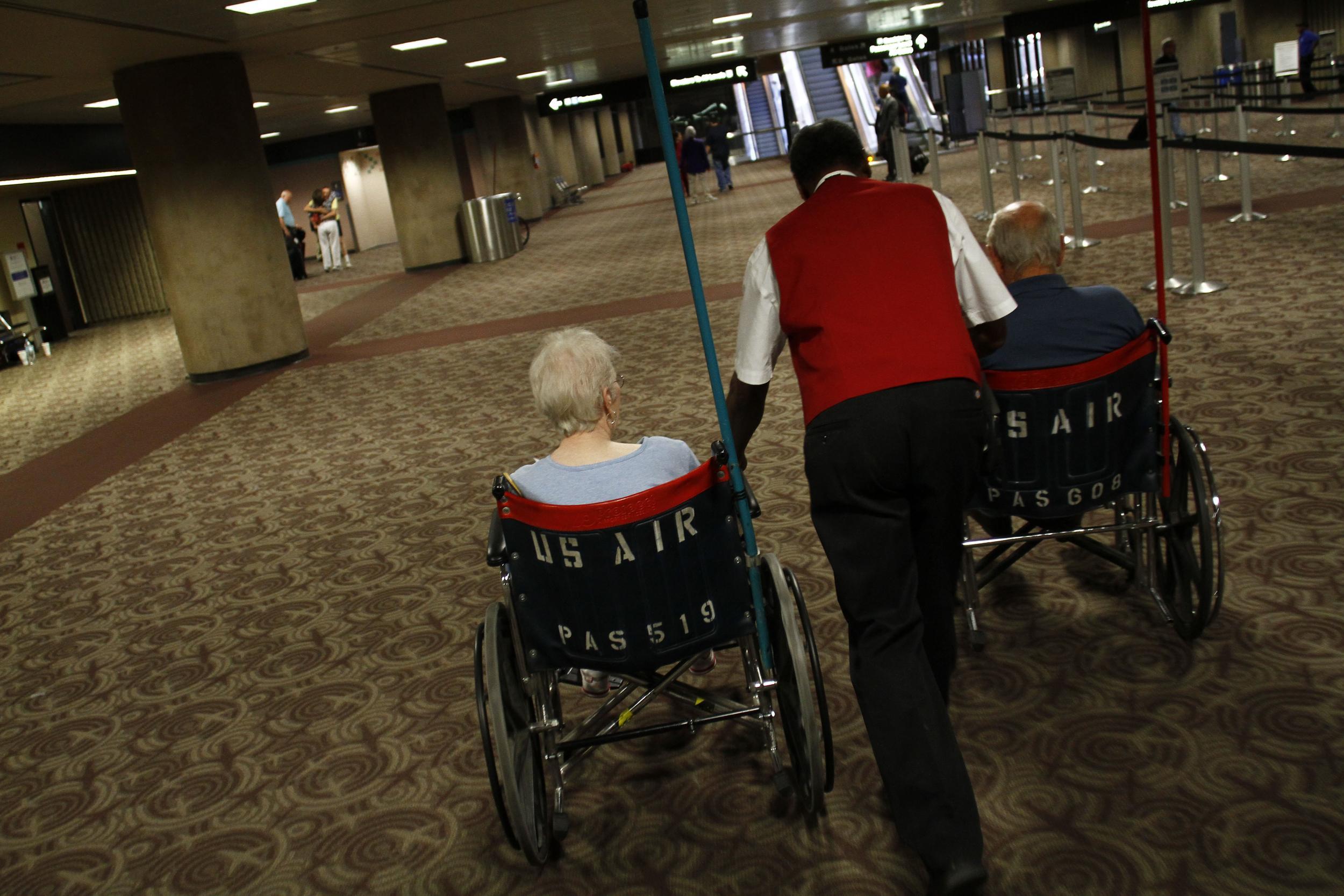 Wheelchair assistance is often required by elderly people