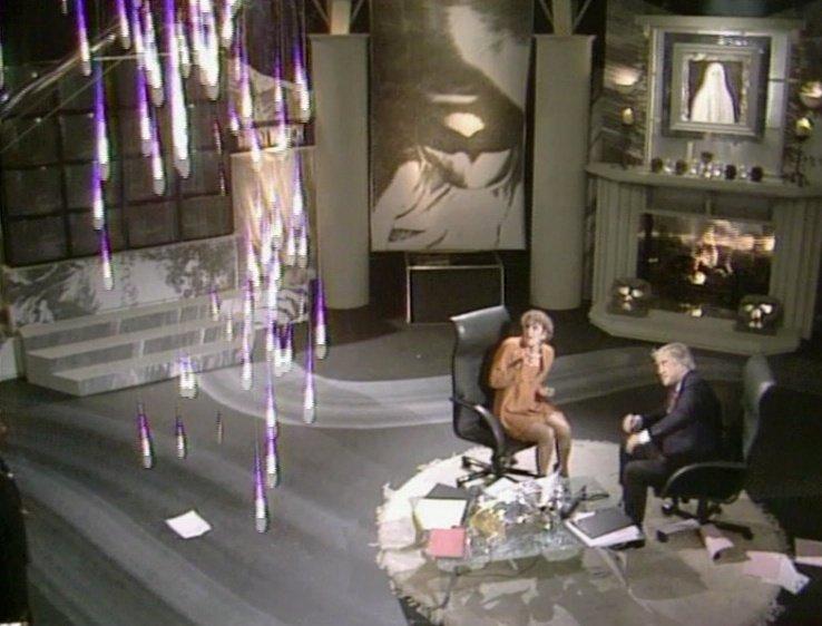 Michael Parkinson and parapsychologist Dr Lin Pascoe (Gillian Bevan) are startled by a studio apparition