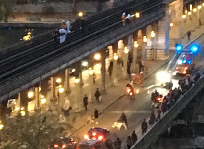 Police surround Metro station at Bir-Hakeim Bridge following fatal accident
