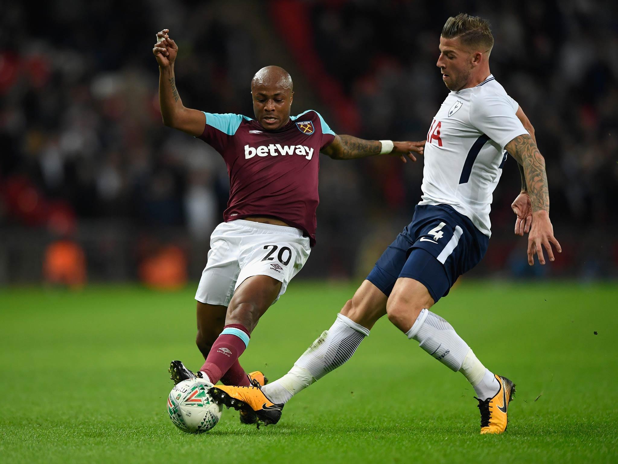 Jordan Ayew scored two in the second half as West Hame went to win 3-2. Getty