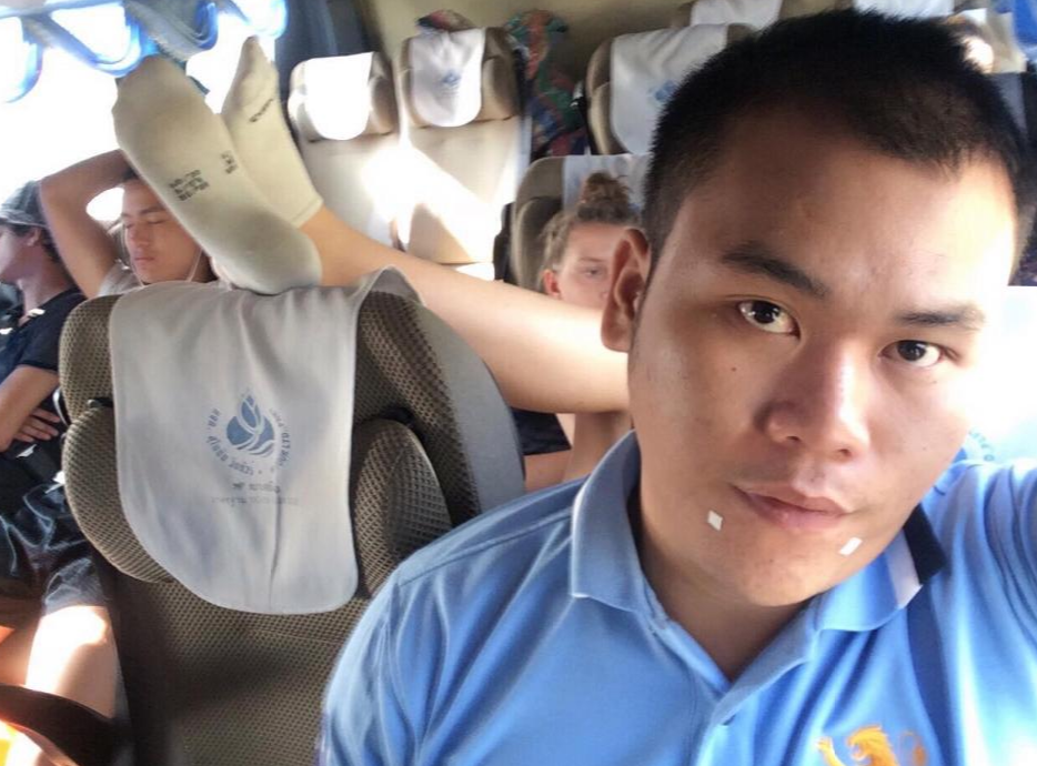 A tourist caused outrage in Thailand when refusing to take her feet off a head rest on a bus seat