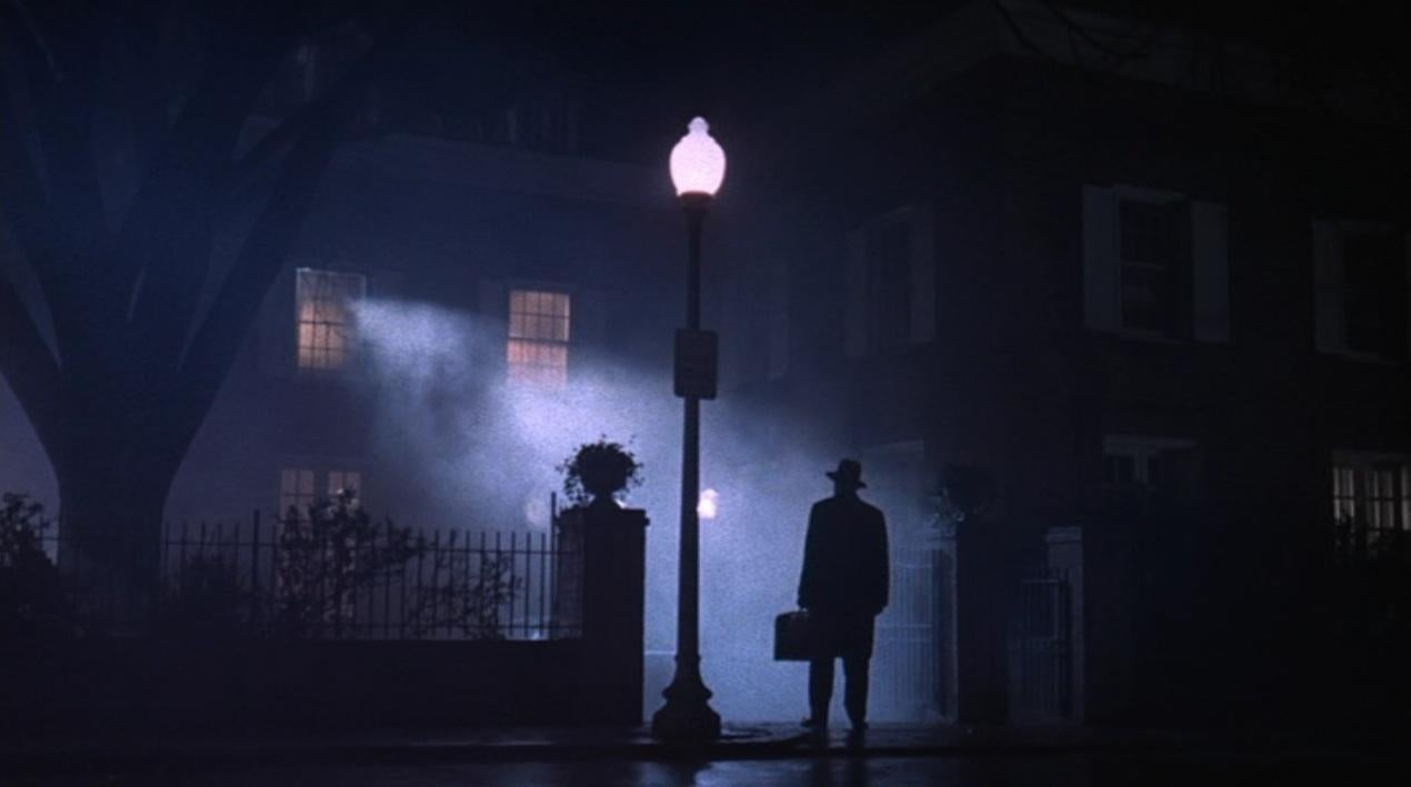 The famous poster image for The Exorcist (Warner Brothers)