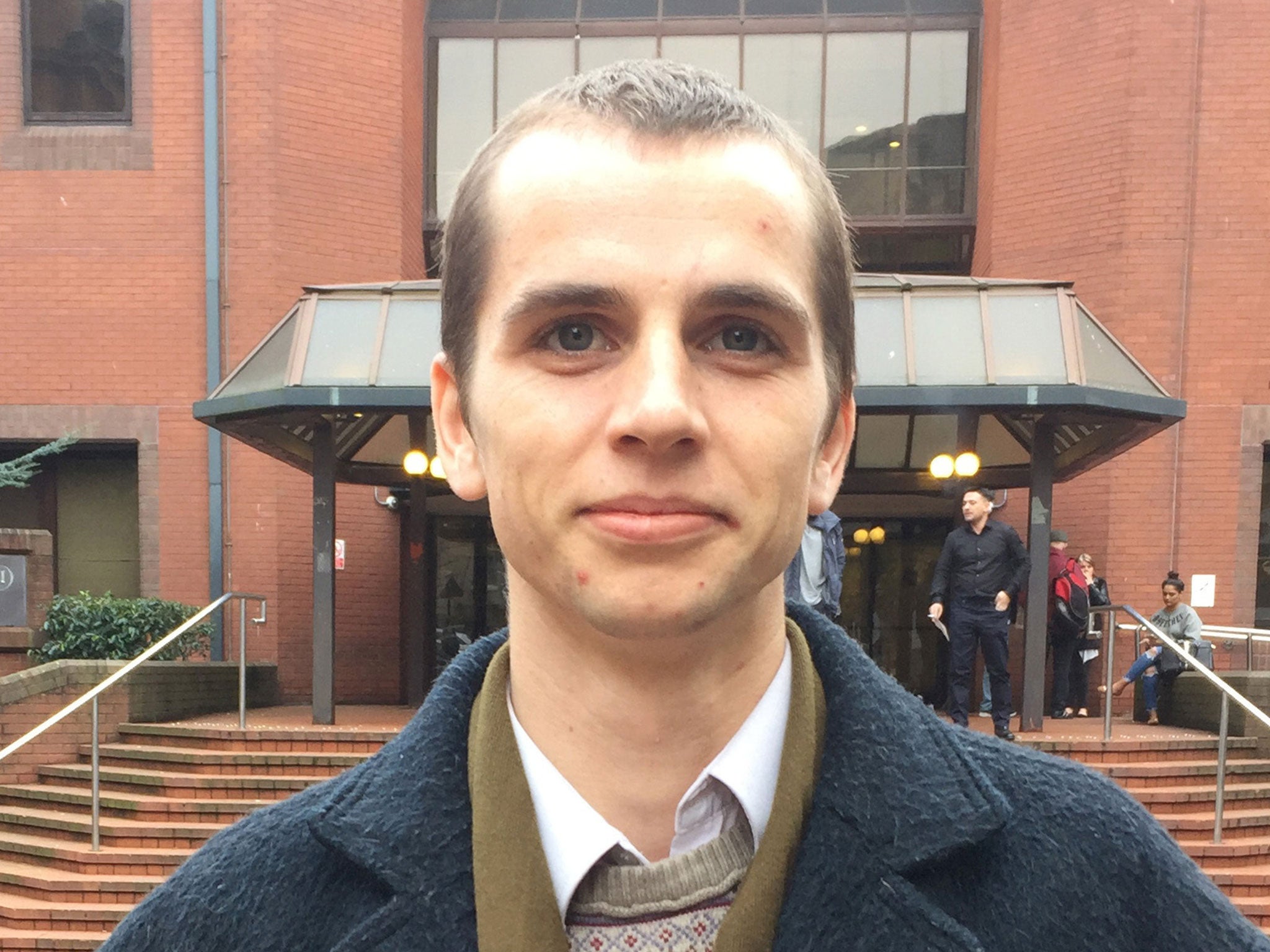 University student Joshua Walker who he has been cleared at Birmingham Crown Court of a terrorism offence