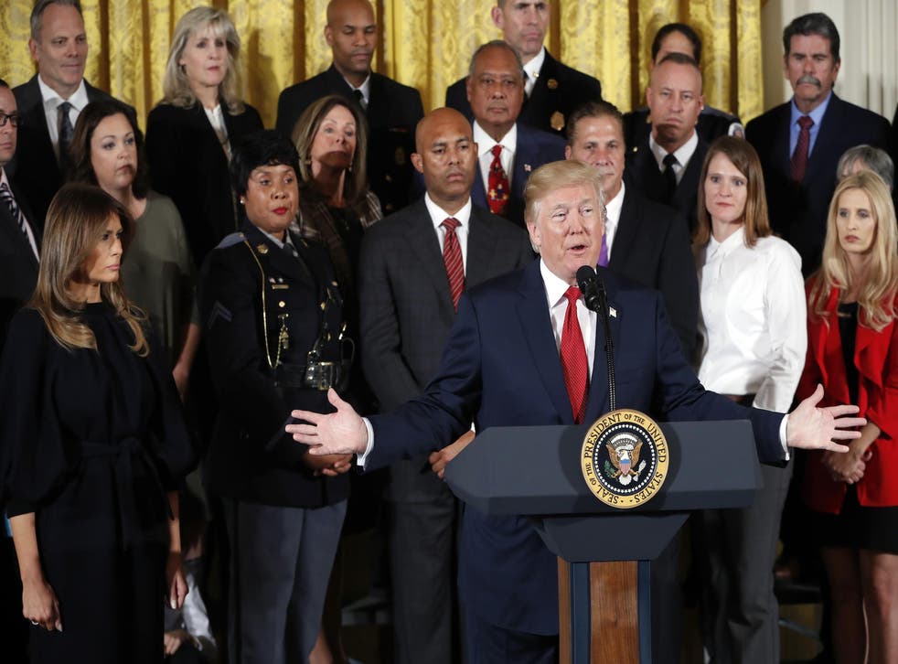 President Donald Trump and first lady Melania Trump speak on combatting drug demand and the opioid crisis